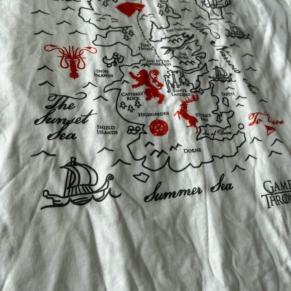 [L]Game Of Thrones Westeros Map T-Shirt - Picture 6 of 7